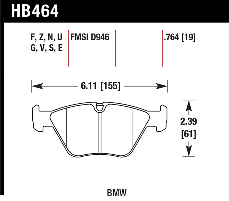 BMW M3 Brake Pads - Front - Hawk Performance - Performance Ceramic - `03-`06